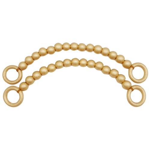 20 mm Ahşap Boncuklu 37 cm Gold Renk Çanta Sapı