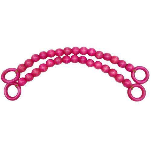 20 mm Ahşap Boncuklu 37 cm Fuşya Renk Çanta Sapı