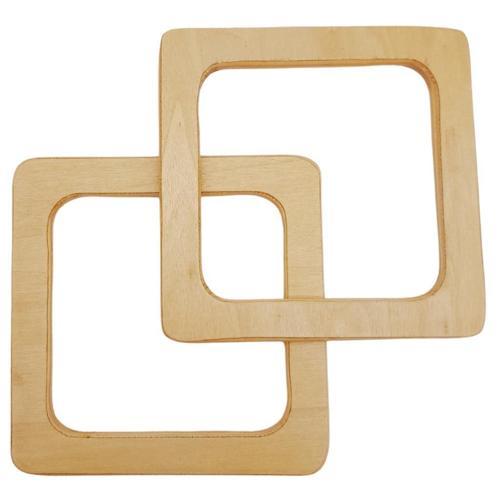 Kare Model 13 cm Açık Ahşap Renk Ahşap Çanta Sapı