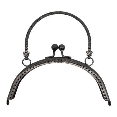 15.5 cm Tutmalı Oval Çanta Klipsi Cüzdan Bursu Füme Renk