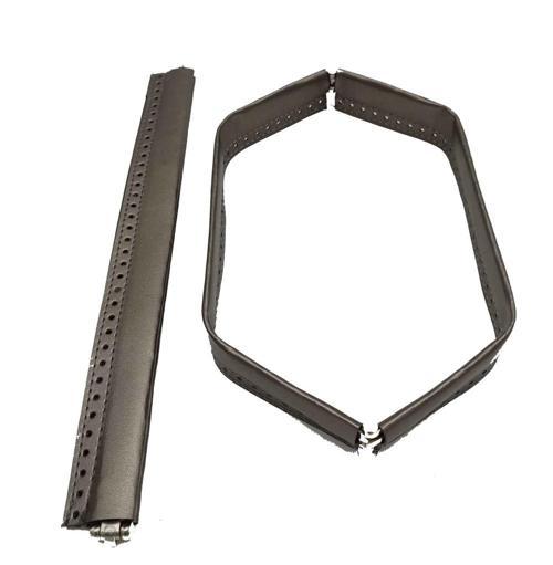 Gri Renk Derili Metal Çanta Ağzı 30 Cm