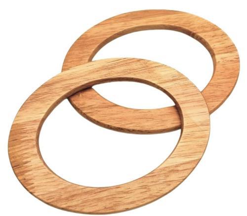 Oval Model 15x11 cm Ham Renk Ahşap Çanta Sapı
