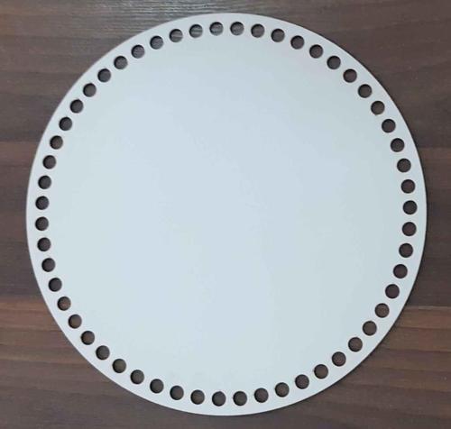Ahşap, Beyaz 25 Cm Çapında Plaka