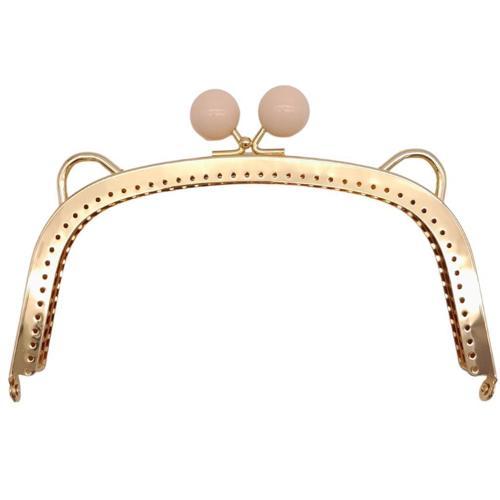 18.5 cm Pudra Renk Toplu Oval Çanta Klipsi Çanta Bursu Light Gold Metal