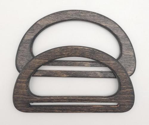 Köprülü D Model 8.5x15 cm Haki Renk Ahşap Çanta Sapı