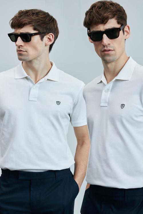 Logolu Pamuklu Comfort Fit Düğmeli Polo Yaka 2'li Erkek T Shirt 111040206S2 BEYAZ-BEYAZ