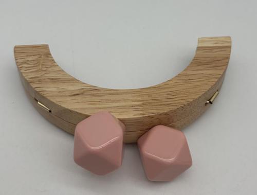 14 Cm Oval Ahşap Burs Pudra Renk Toplu