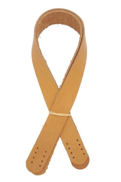 Açık Taba Renk Gerçek Deri 60X3 Cm Çift Sap