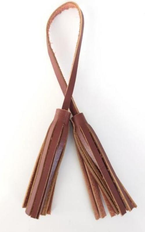 Gerçek Deri İkili Düz Püskül Kızıl Kahve Renk