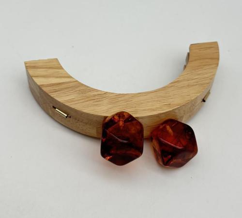 14 Cm  Oval Ahşap Burs Kehribar Renk Toplu