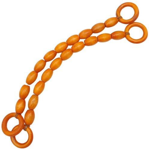 20 mm Oval Ahşap Boncuklu 40 cm Turuncu Renk Çanta Sapı