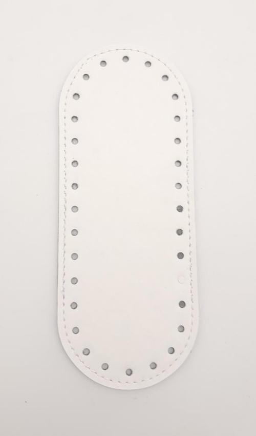 Suni Deri Beyaz 20x8 cm Oval Çanta Tabanı