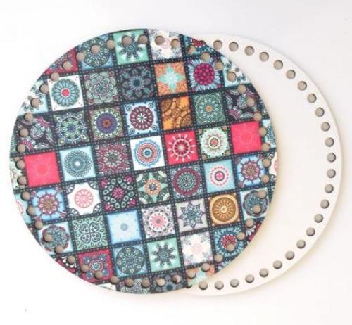 Ahşap 20 Cm Çapında Resimli Plaka Arkalıklı K Serisi No24