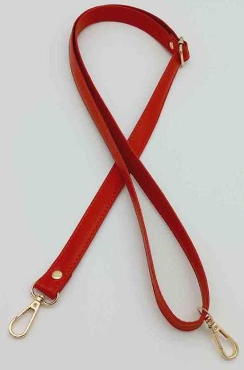 Kırmızı 125X2 Cm Çanta Sapı Sürgütlü Light Gold Metal