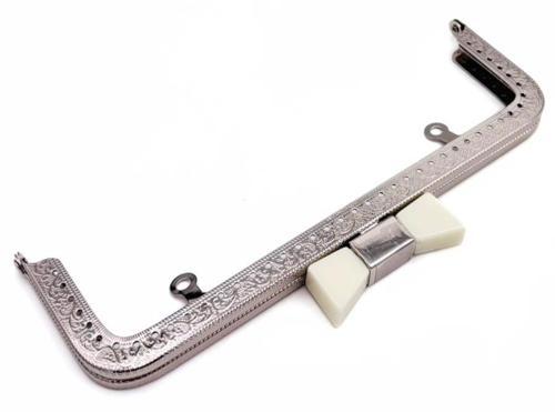 20 Cm Gümüş Beyaz Kurdele Model  Çanta Klipsi, Çanta Bursu