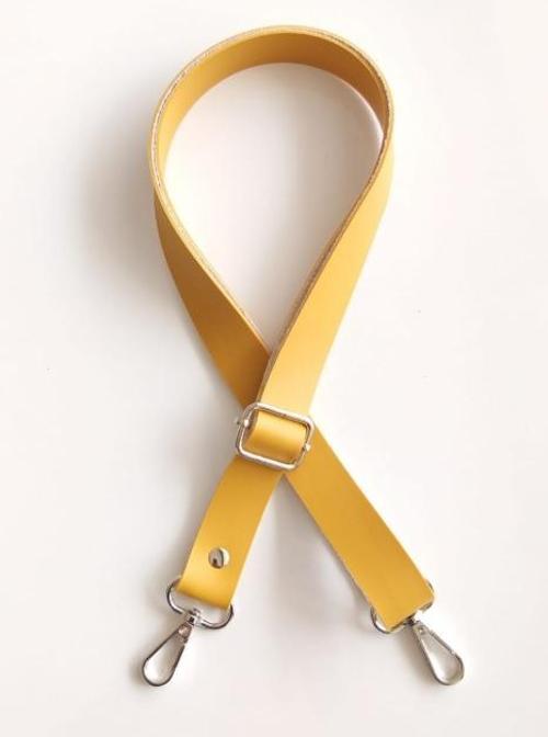 Suni Deri Ayarlı Çanta Sapı 120X2.4 Cm Hardal Sarı