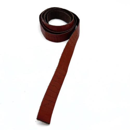 Taba Renk Croco Desen Gerçek Deri 100x2 cm Şerit  Deri