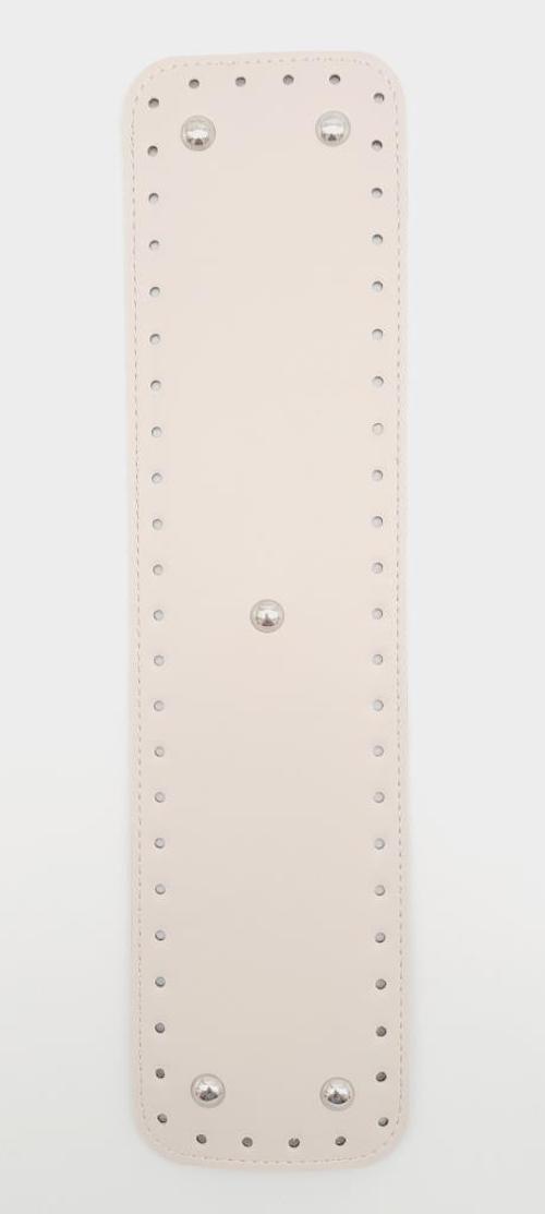 Suni Deri Krem Renk 40x10 cm Dikdörtgen Çanta Tabanı Gümüş Aparatlı