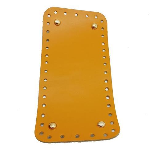 Gerçek Deri Hardal Sarı 25X12 cm Dikdörtgen Light Gold Metalli Çanta Tabanı