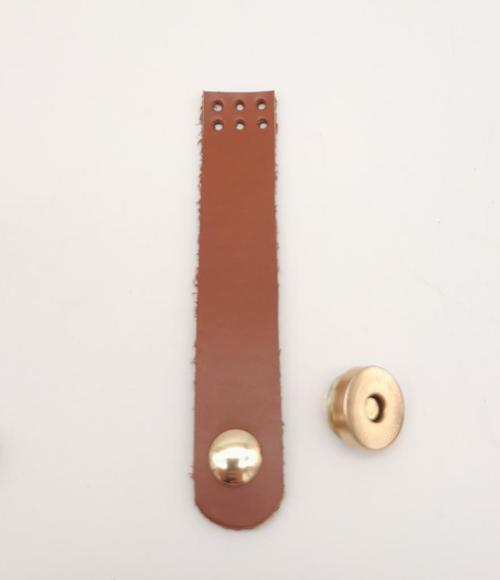 11x2 cm Taba Gerçek Deri Düz Çanta Kapağı Light Gold Metalli