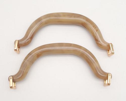 Akrilik Vizon Renk Mermer Desen Light Gold Halkalı Çanta Tutma Sapı