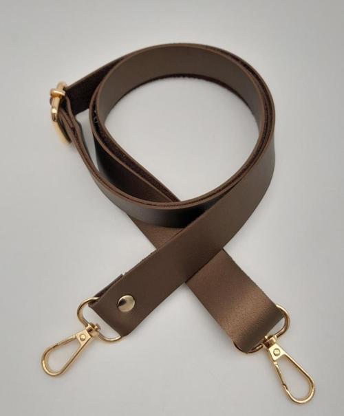 Suni Deri Ayarlı Çanta Sapı 120X2.4 Cm Bakır Light Gold Metal