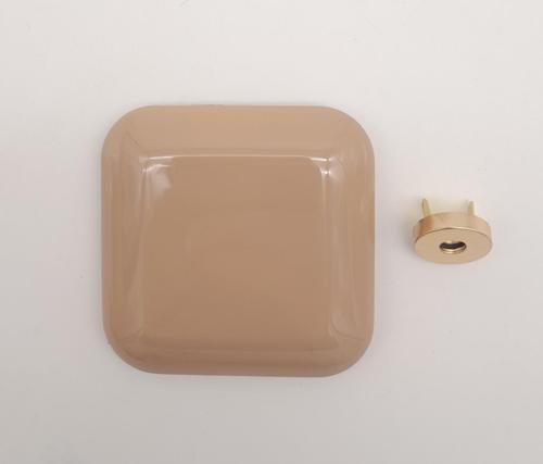 7 cm Kare Akrilikli Sütlü Kahve Renk Light Gold Mıknatıslı Kilit