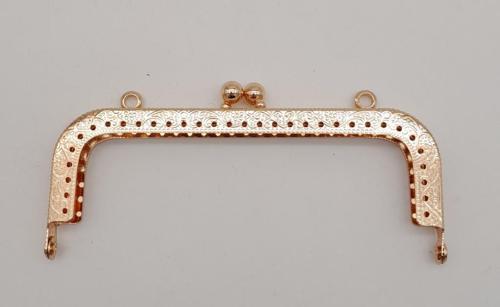 12.5 cm Dikdörtgen Çanta Klipsi Çanta Bursu Light Gold Metal