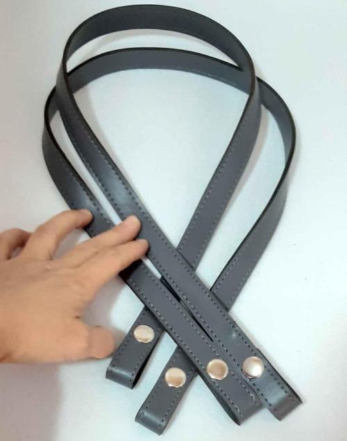 Gri Renkli, Çıtçıtlı Çanta Sapı