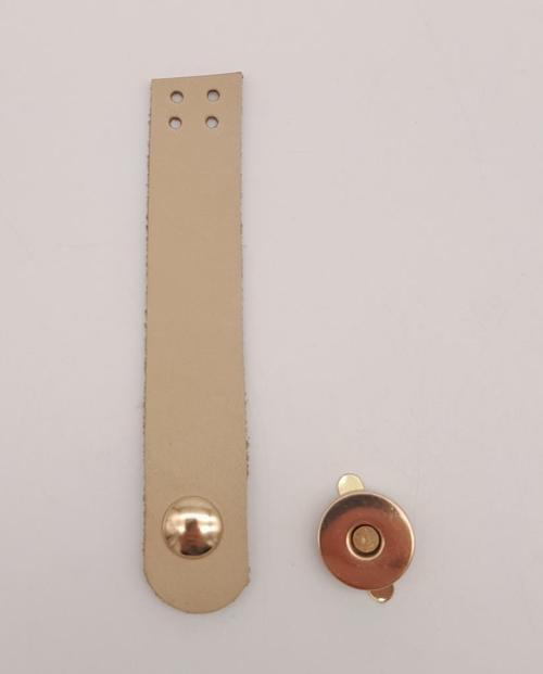 11x2 cm Ham Doğal Gerçek Deri Düz Çanta Kapağı Light Gold Metalli