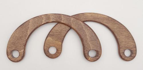 C Model 9x18 cm Koyu Ahşap Renk Ahşap Çanta Sapı