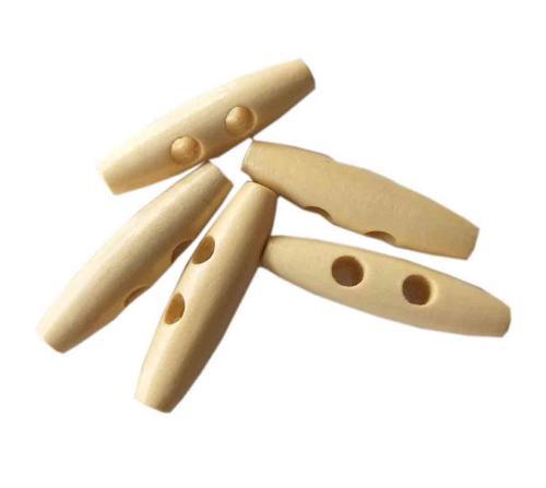 5Li Ahşap Çoban Düğme 4 Cm Krem