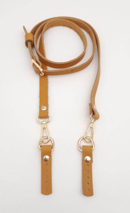 130x1.5 cm Açık Taba Gerçek Deri Light Gold Tokalı Çanta Sapı