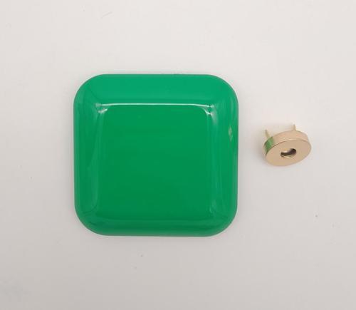 7 cm Kare Akrilikli Yeşil Renk Light Gold Mıknatıslı Kilit