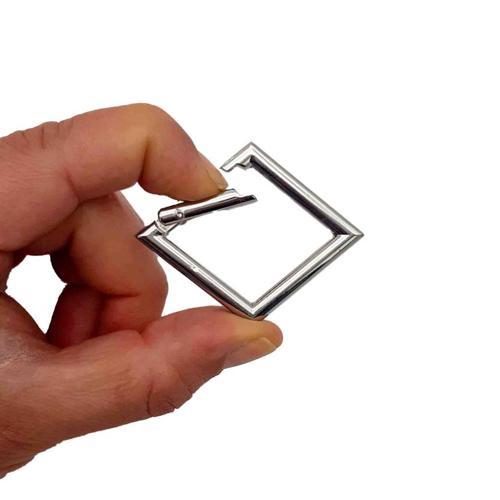Kare Yaylı Halka 3.5 X 5.5 Cm Gümüş Renk