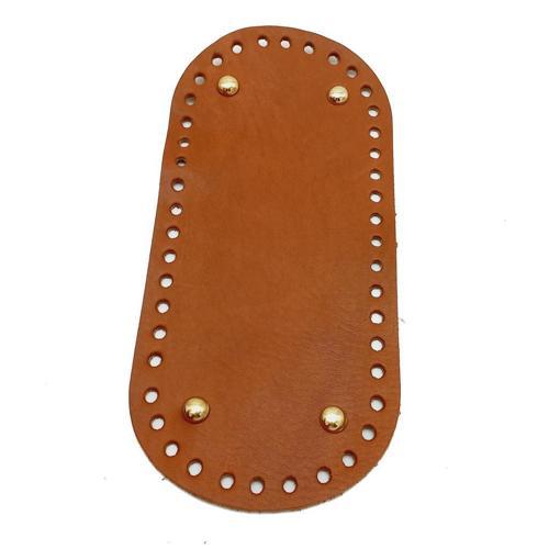 Gerçek Deri Taba 25X12 cm Oval Light Gold Metalli Çanta Tabanı
