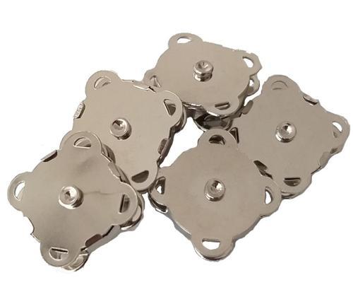 Örgü Çantaya Dikmeli Mıknatıs Gümüş Renk 10 Lu Paket