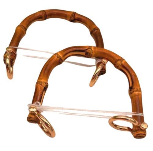 13 cm Çift Gerçek Bambu Çanta Sapı Halkalı