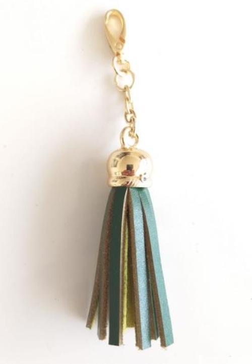 Gerçek Deri Kovanlı Püskül Yeşil Renk