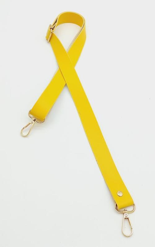 Suni Deri Ayarlı Çanta Sapı 120X2.4 Cm Sarı Light Gold Metal