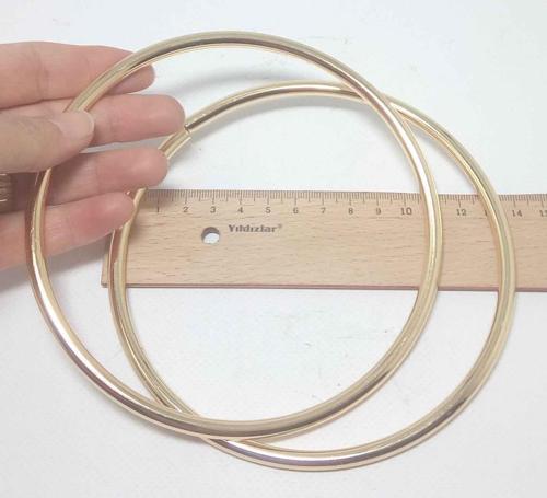 13 Cm Light Gold Yuvarlak Metal Çanta Sapı