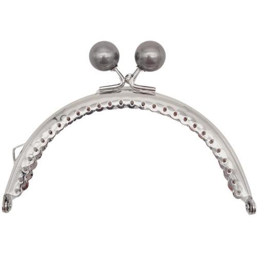 10.5 cm Gümüş Metal Gri Toplu Oval Cüzdan Klipsi Çanta Bursu Model 2