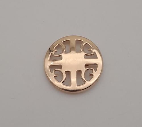 3 cm Yuvarlak Model Desenli Light Gold Plaka Süs