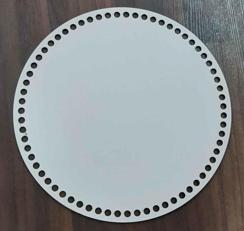 Ahşap, Beyaz 30 Cm Çapında Plaka