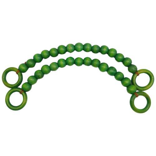 20 mm Ahşap Boncuklu 37 cm Yeşil Renk Çanta Sapı