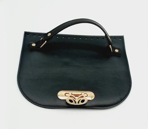 Suni Deri Siyah Renk 24X19 Cm Kapak Light Gold Metalli