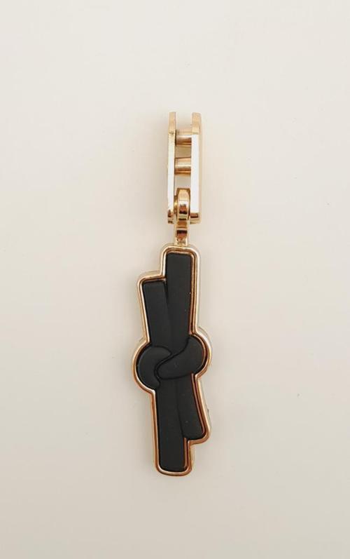 Siyah Renk Kurdele Model Light Gold Metal Kulpluk 1 Adet
