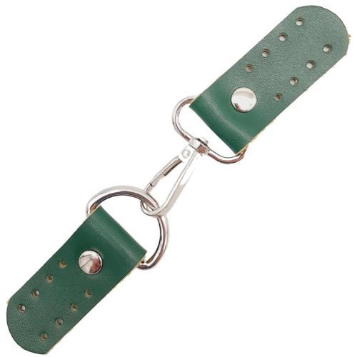 Gerçek Deri Kancalı Böce (Kilit) Yeşil Renk Gümüş Metalli