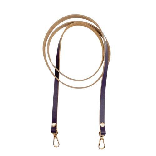 Gerçek Deri Spagetti Model Mor Renk Light Gold Metal Çanta Sapı