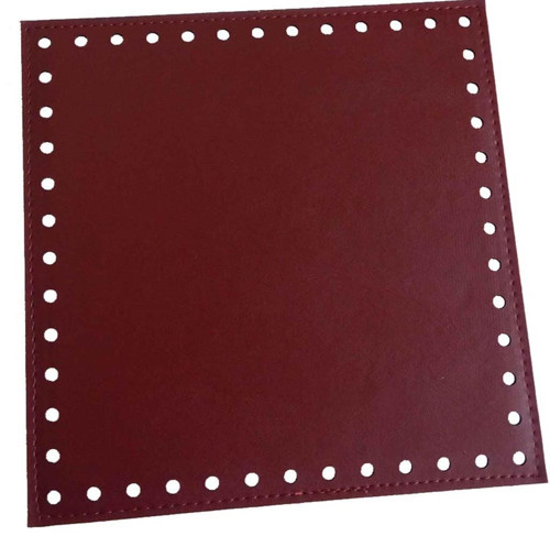 Bordo Renk 20X20 Cm Suni Deri Plaka